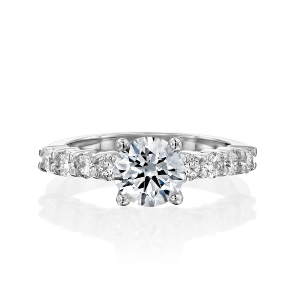 טבעת אירוסין "אן" זהב לבן