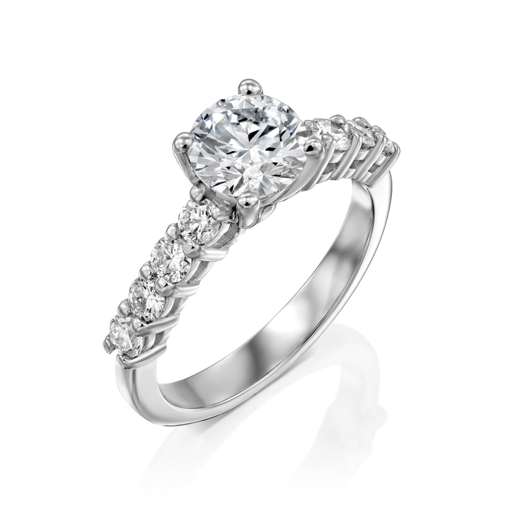 טבעת אירוסין "אן" זהב לבן