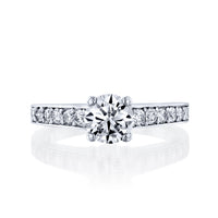 טבעת סול משובצת יהלומי מעבדה מזהב לבן לאירוסין