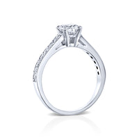 טבעת סול משובצת יהלומי מעבדה מזהב לבן לאירוסין