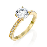 טבעת אירוסין יהלומי מעבדה "לורנה" זהב צהוב