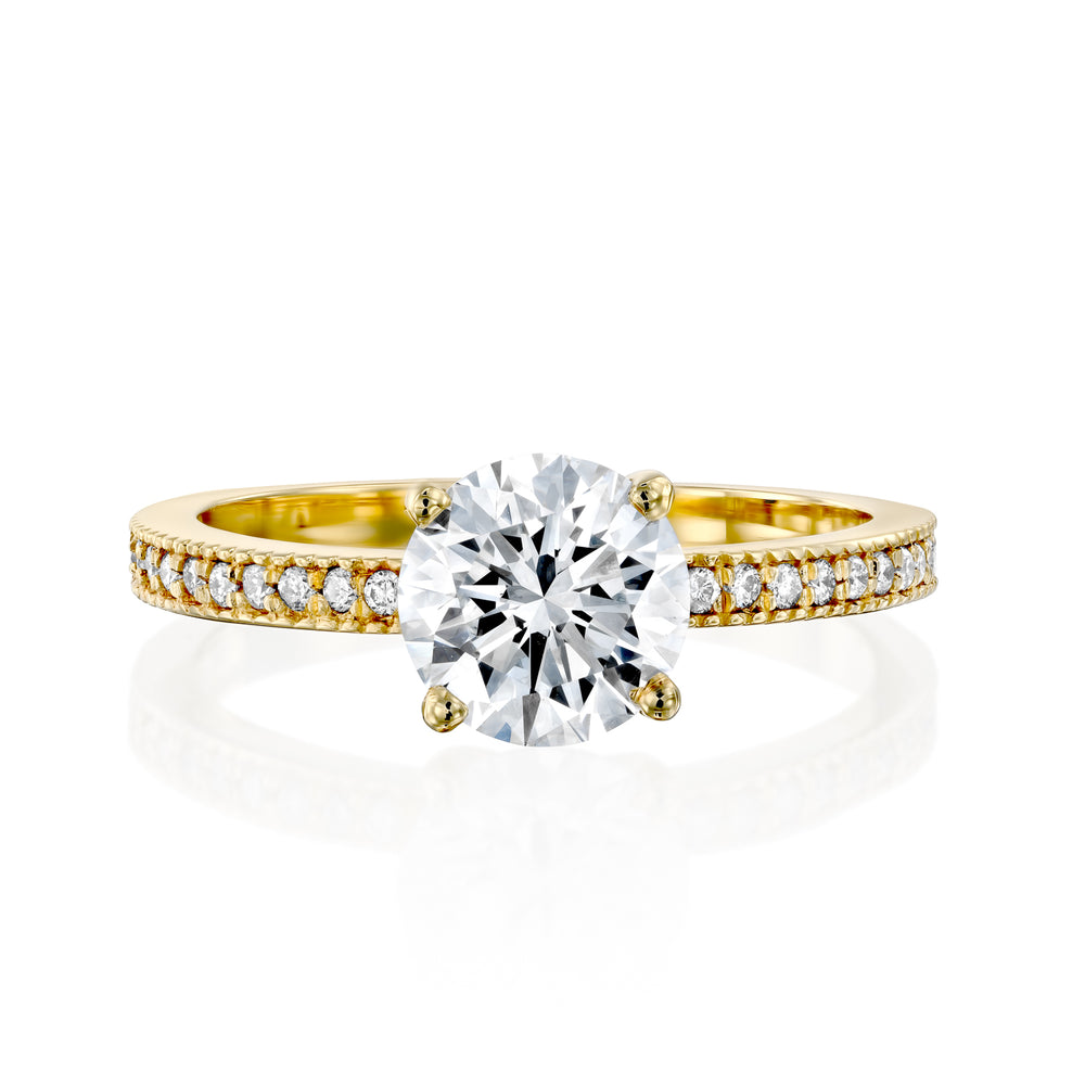 טבעת אירוסין יהלומי מעבדה "לורנה" זהב צהוב