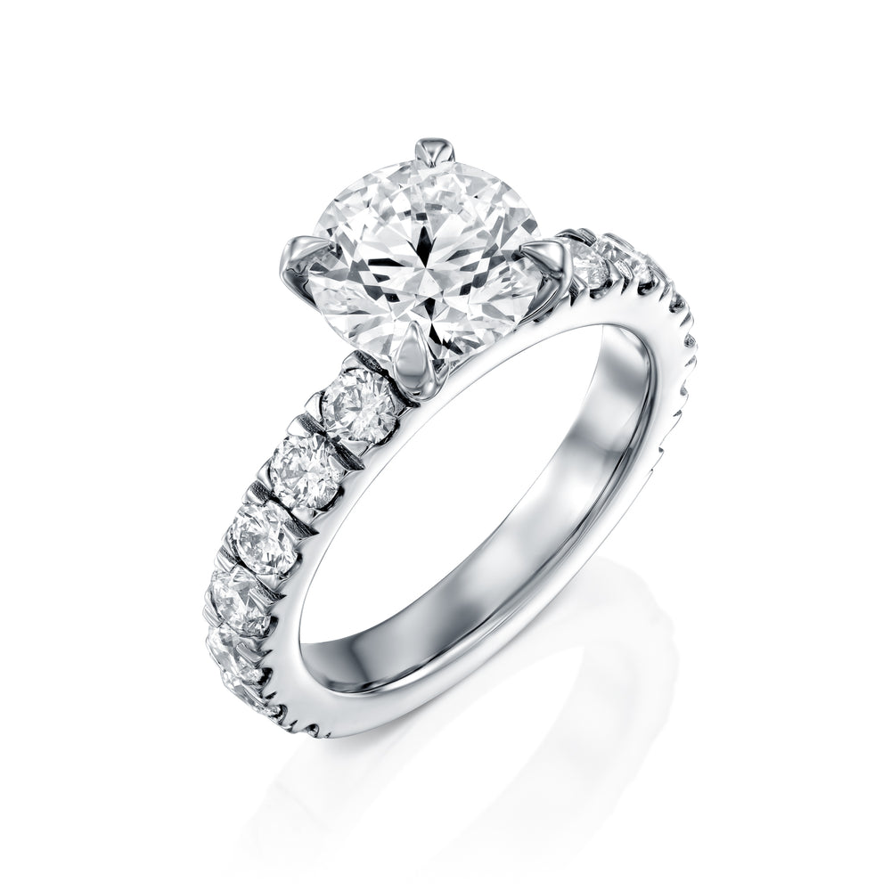 טבעת יהלומי מעבדה יוקרתית נינה זהב לבן