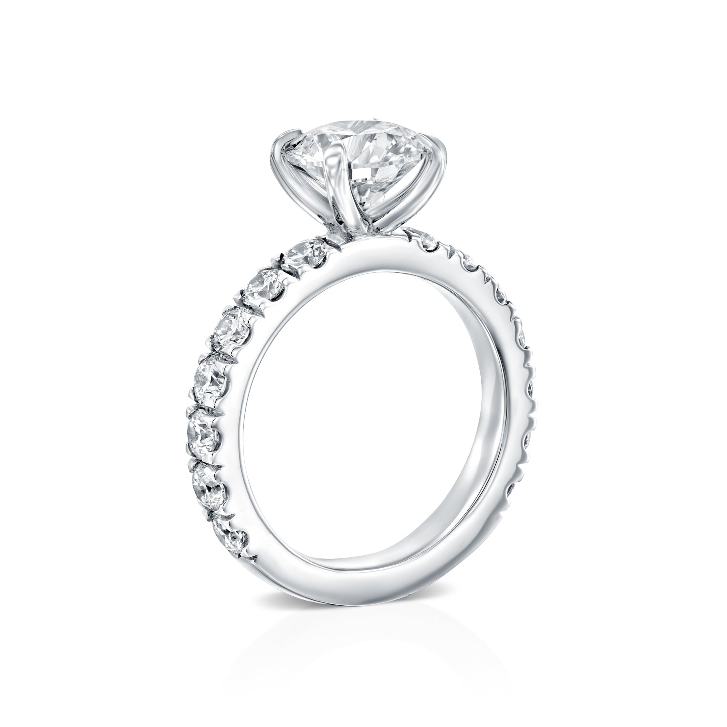 טבעת יהלומי מעבדה יוקרתית נינה זהב לבן