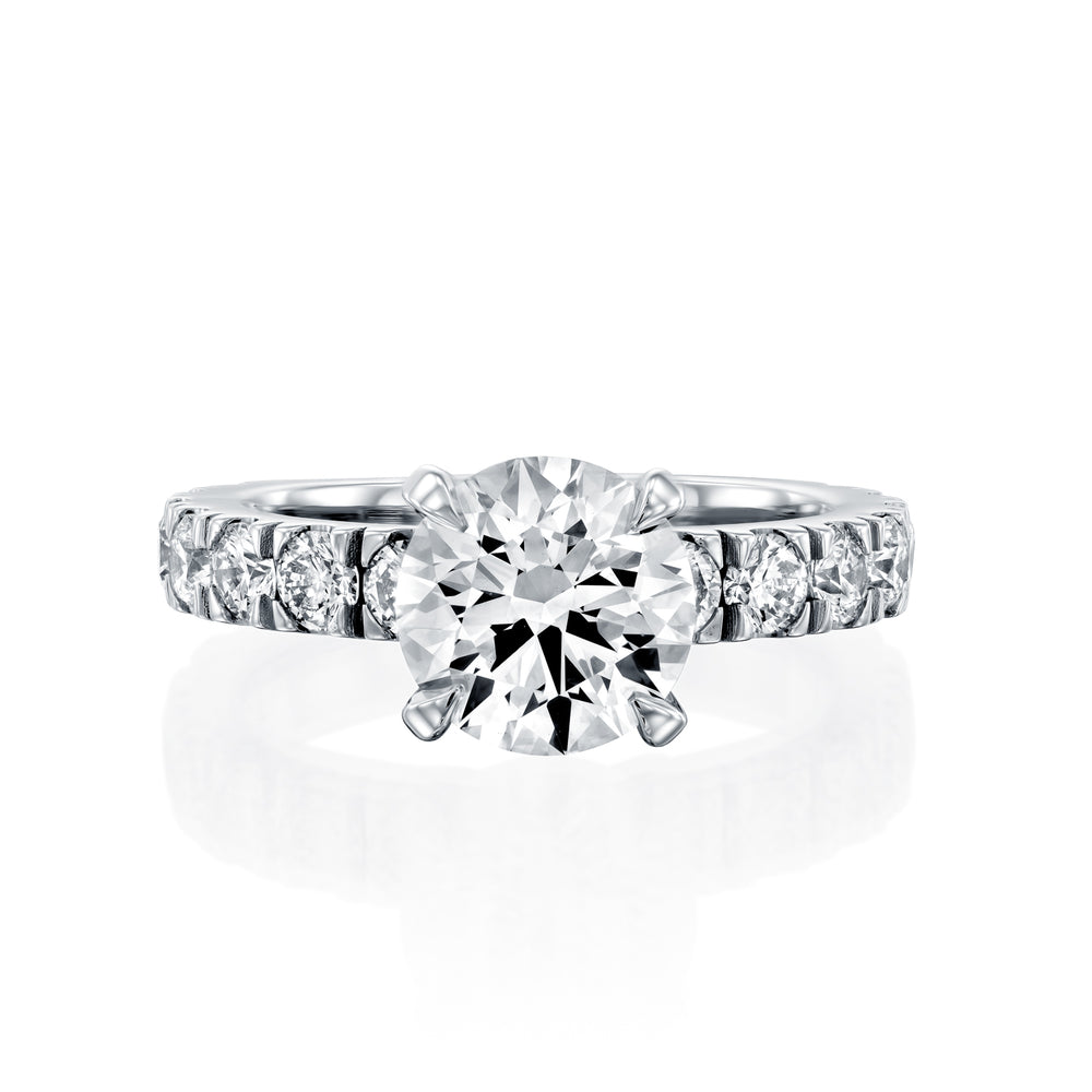 טבעת יהלומי מעבדה יוקרתית נינה זהב לבן