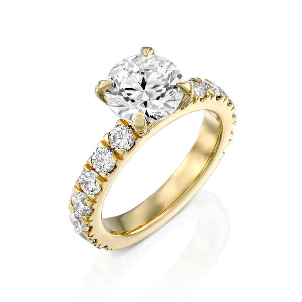 טבעת יהלום מעבדה יוקרתית נינה זהב צהוב