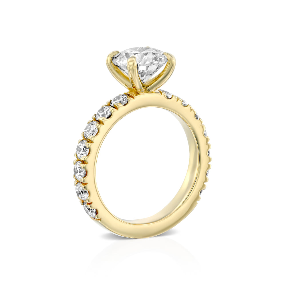 טבעת יהלום מעבדה יוקרתית נינה זהב צהוב