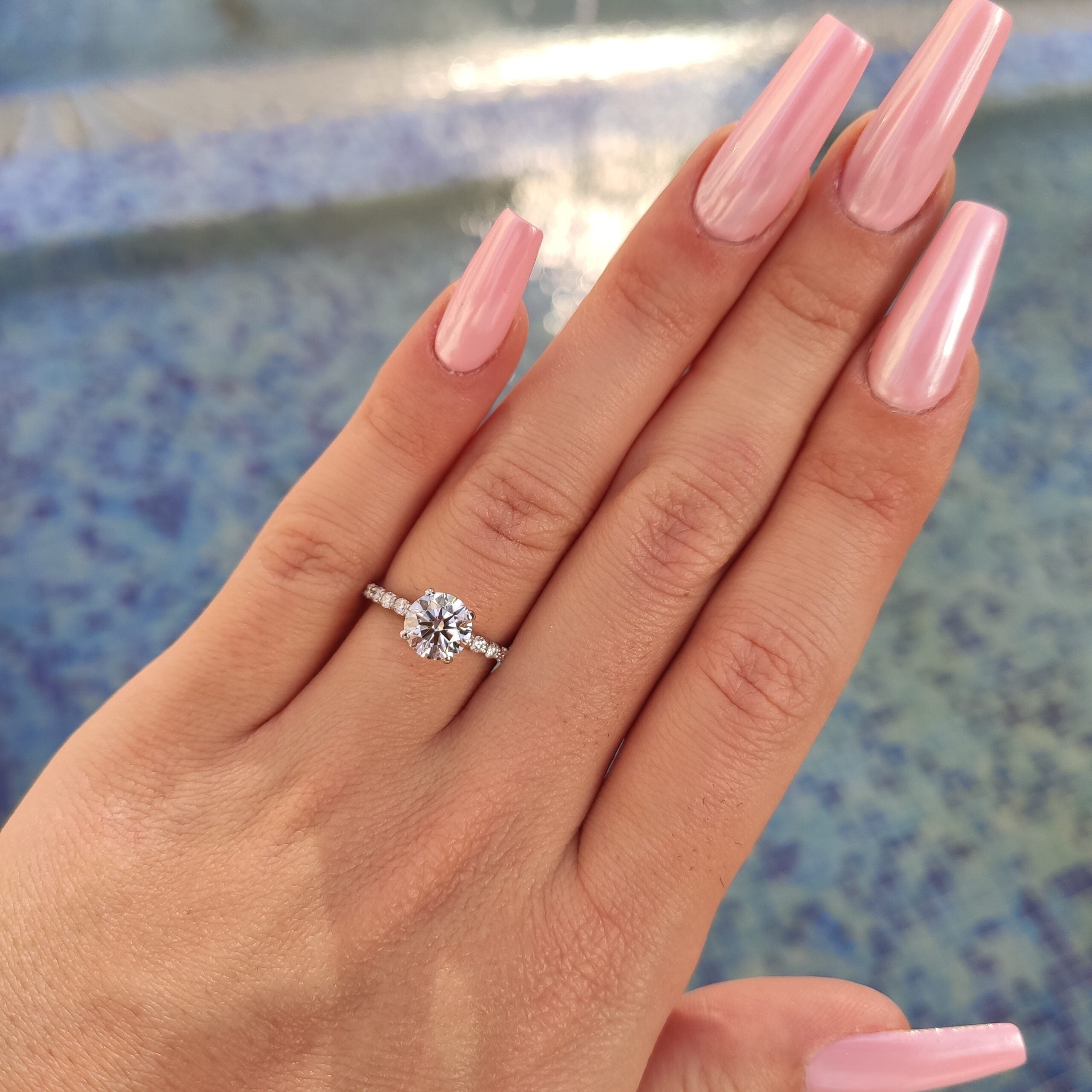 טבעת אירוסין יהלום מעבדה "ליז" זהב צהוב