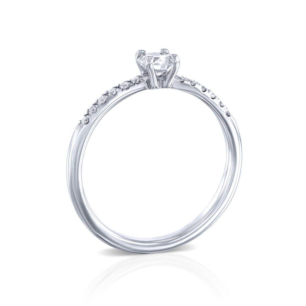 טבעת אירוסין "קנדל" זהב לבן