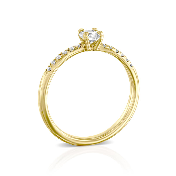 טבעת אירוסין "קנדל" זהב צהוב