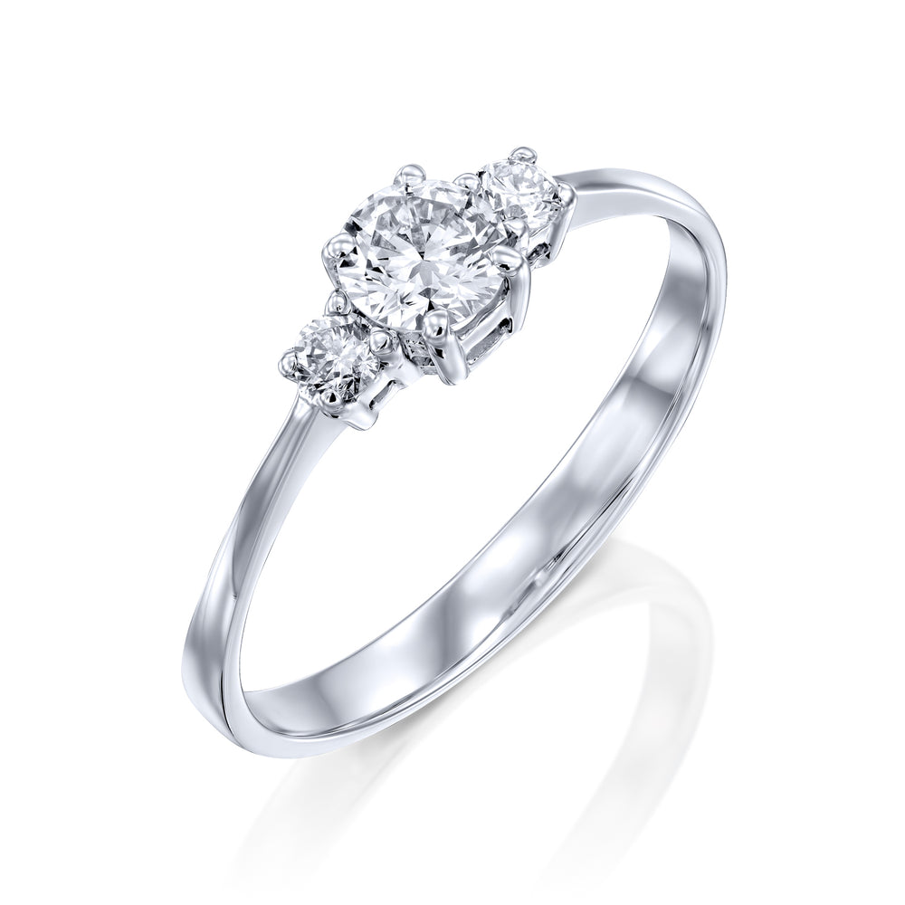 טבעת אירוסין "נואל" זהב לבן