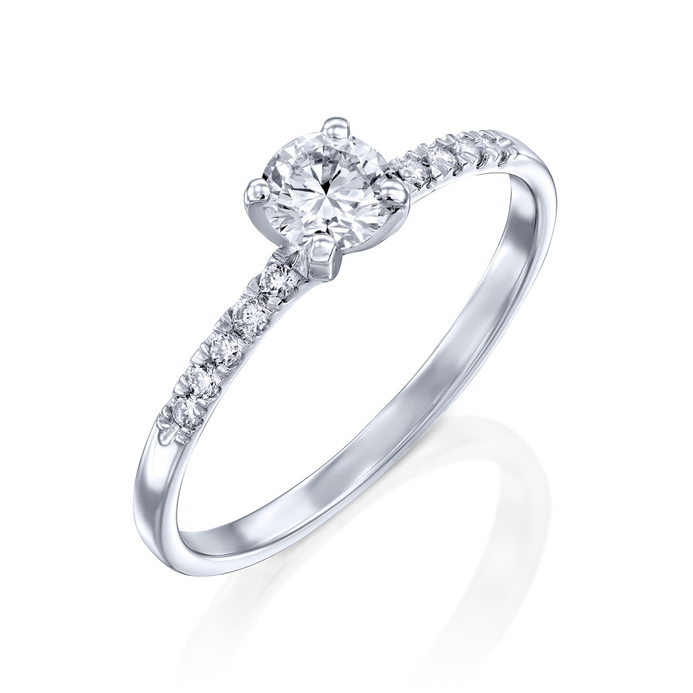 טבעת אירוסין "קירה" זהב לבן