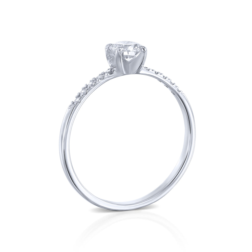 טבעת אירוסין "קירה" זהב לבן