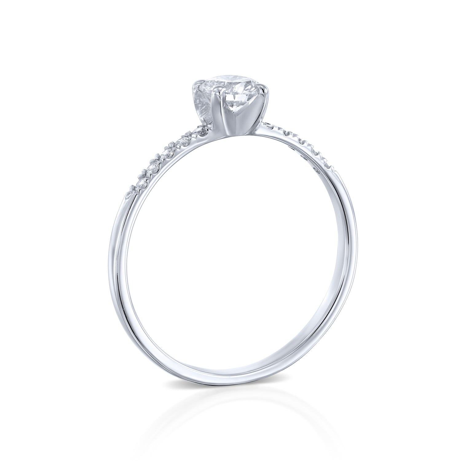 טבעת אירוסין "קירה" זהב לבן