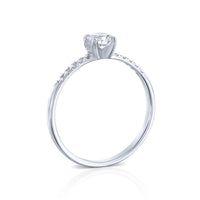 טבעת אירוסין "קירה" זהב לבן