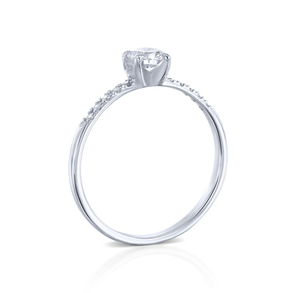 טבעת אירוסין "קירה" זהב לבן