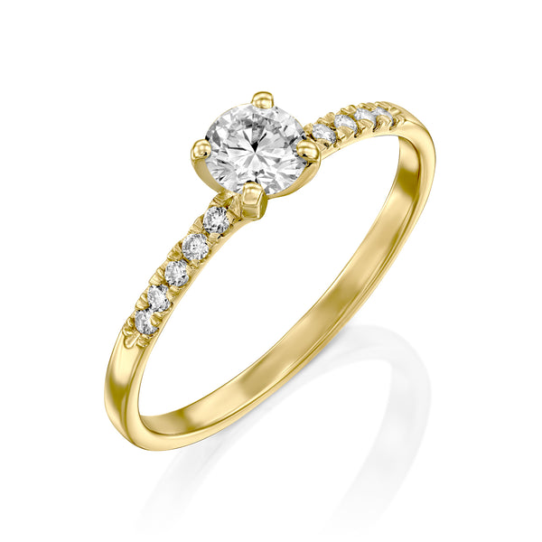 טבעת אירוסין "קירה" זהב צהוב