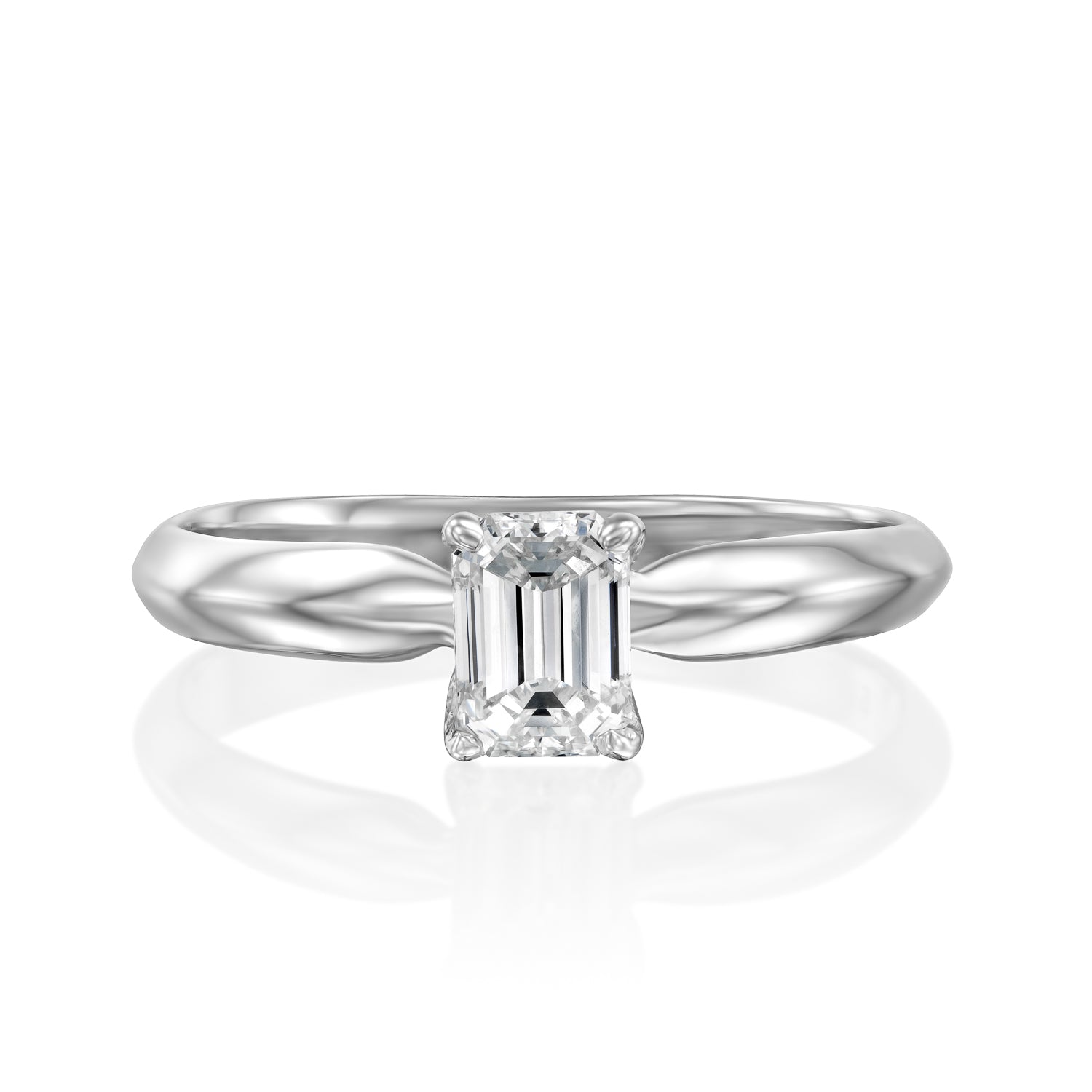 טבעת אירוסין "ברנדה אמרלד" זהב לבן