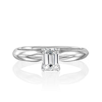 טבעת אירוסין "ברנדה אמרלד" זהב לבן