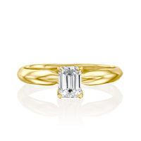 טבעת אירוסין "ברנדה אמרלד" זהב צהוב