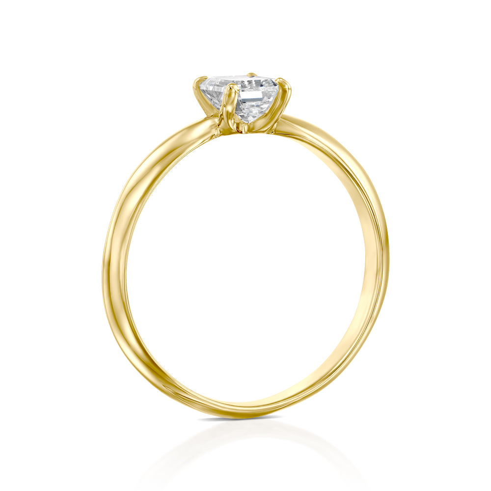 טבעת אירוסין "ברנדה אמרלד" זהב צהוב