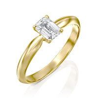 טבעת אירוסין "ברנדה אמרלד" זהב צהוב