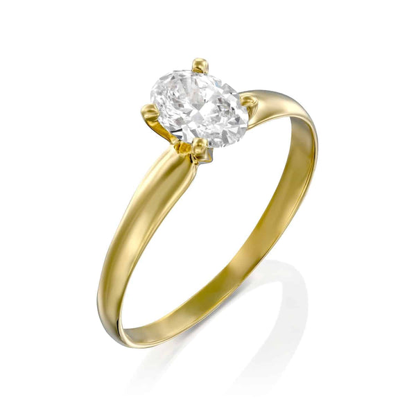 טבעת סוליטר "מליסה" זהב צהוב