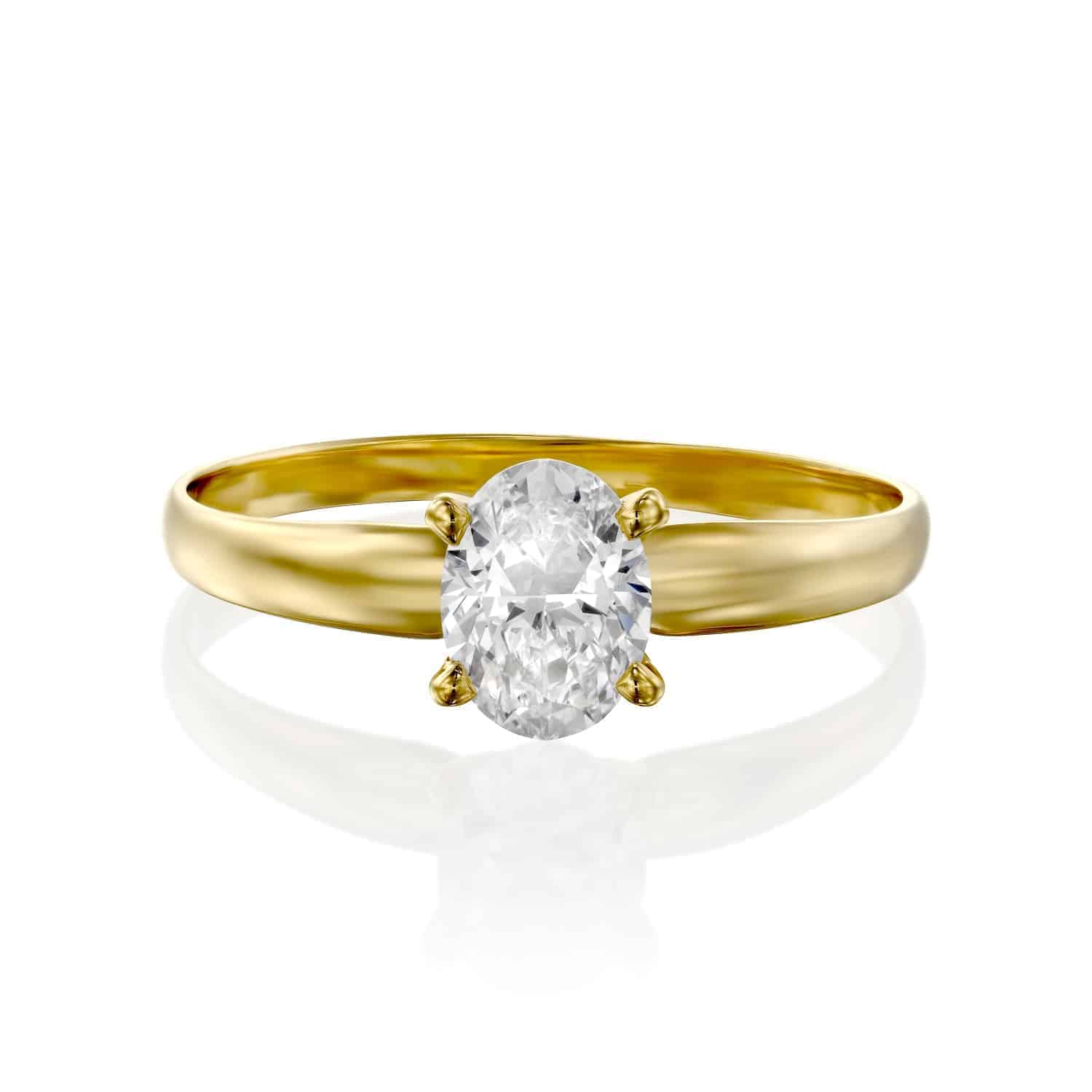 טבעת סוליטר "מליסה" זהב צהוב