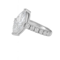 טבעת יהלומים מרקיזה זהב לבן עם יהלומי מעבדה