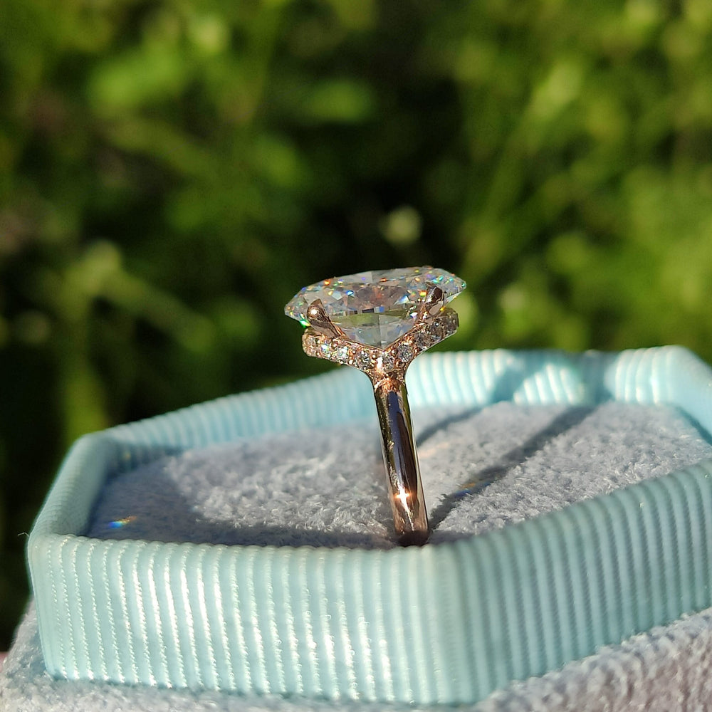 טבעת אירוסין ג'סי משובצת יהלומי מעבדה מזהב צהוב