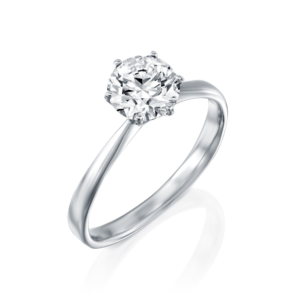 טבעת אירוסין מעבדה "טאי" זהב לבן