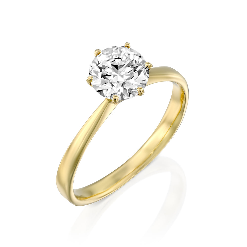 טבעת יהלום מעבדה "טאי" מזהב צהוב