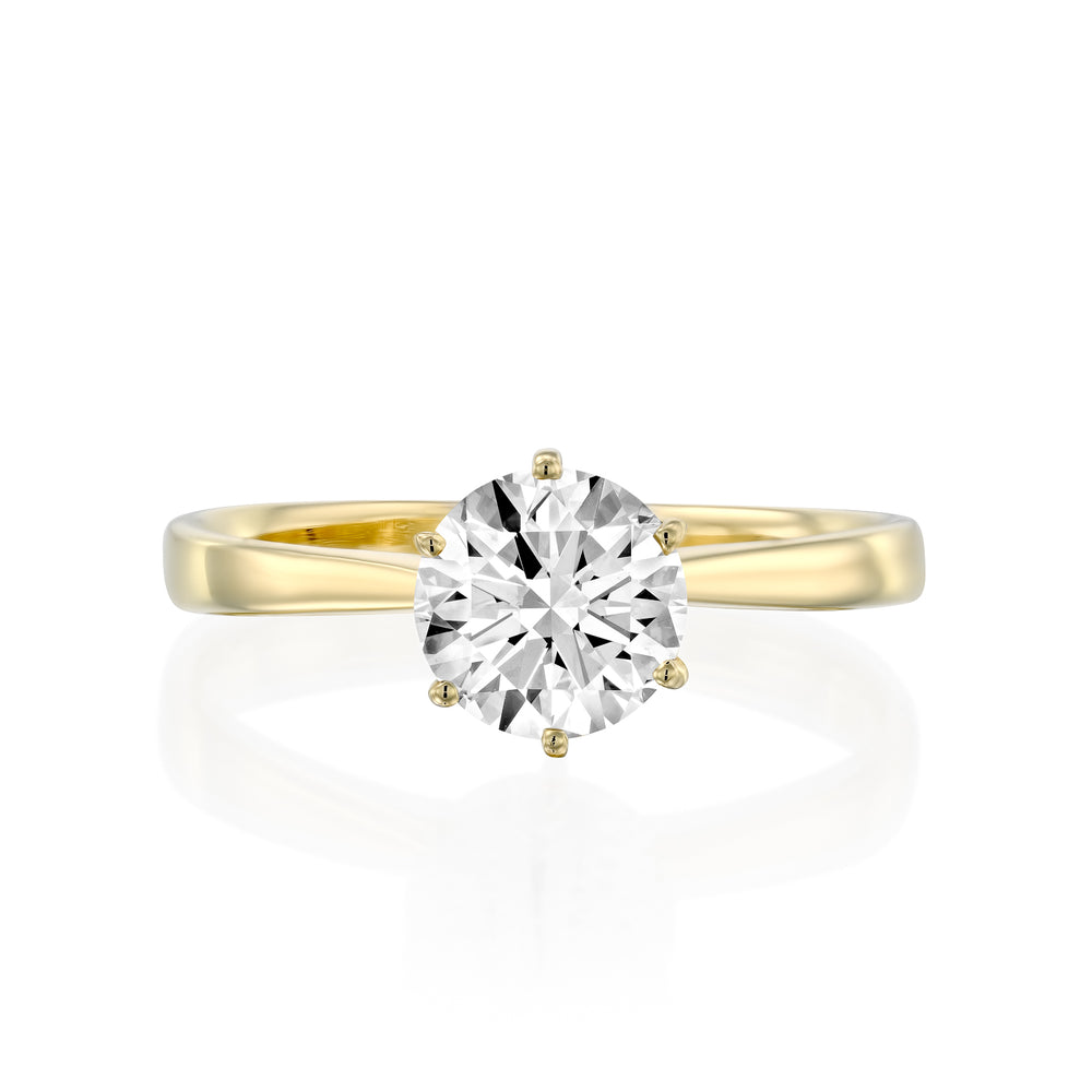 טבעת יהלום מעבדה "טאי" מזהב צהוב