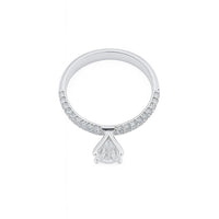 טבעת אירוסין קיי זהב לבן עם יהלום מעבדה