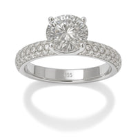 טבעת אירוסין קיי זהב לבן עם יהלום מעבדה