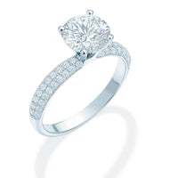 טבעת אירוסין קיי זהב לבן עם יהלום מעבדה