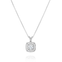 שרשרת יהלום "דאבל היילו" זהב לבן