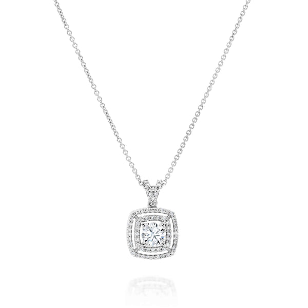 שרשרת יהלום "דאבל היילו" זהב לבן