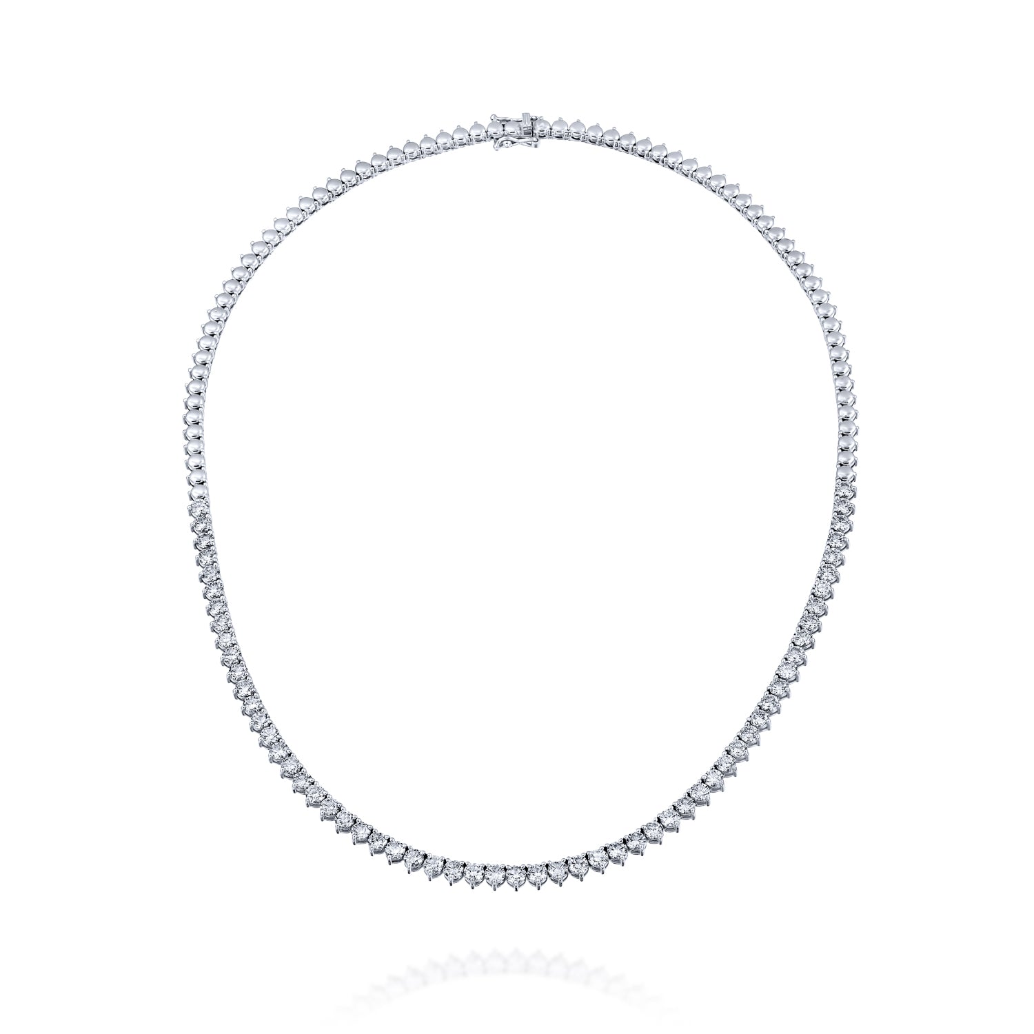 קולייר יהלומים 9 קראט חצי שיבוץ בזהב לבן בעיצוב יוקרתי