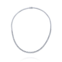 קולייר יהלומים 9 קראט חצי שיבוץ בזהב לבן בעיצוב יוקרתי