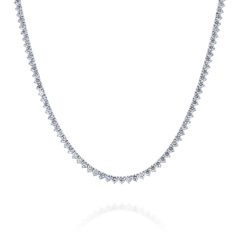 קולייר יהלומים 9 קראט חצי שיבוץ בזהב לבן בעיצוב יוקרתי