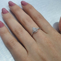 טבעת יהלום טיפה "רוז" זהב צהוב