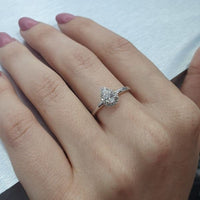 טבעת יהלום טיפה "רוז" זהב צהוב