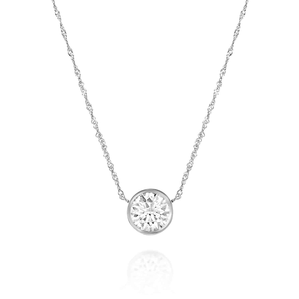 תליון יהלום "בזל" זהב לבן