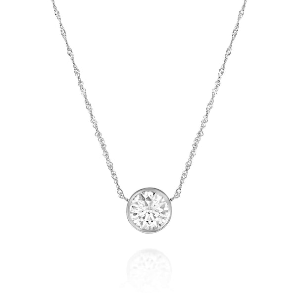 תליון יהלום "בזל" זהב לבן