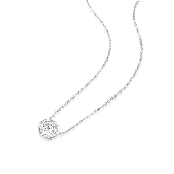 תליון יהלום "בזל" זהב לבן