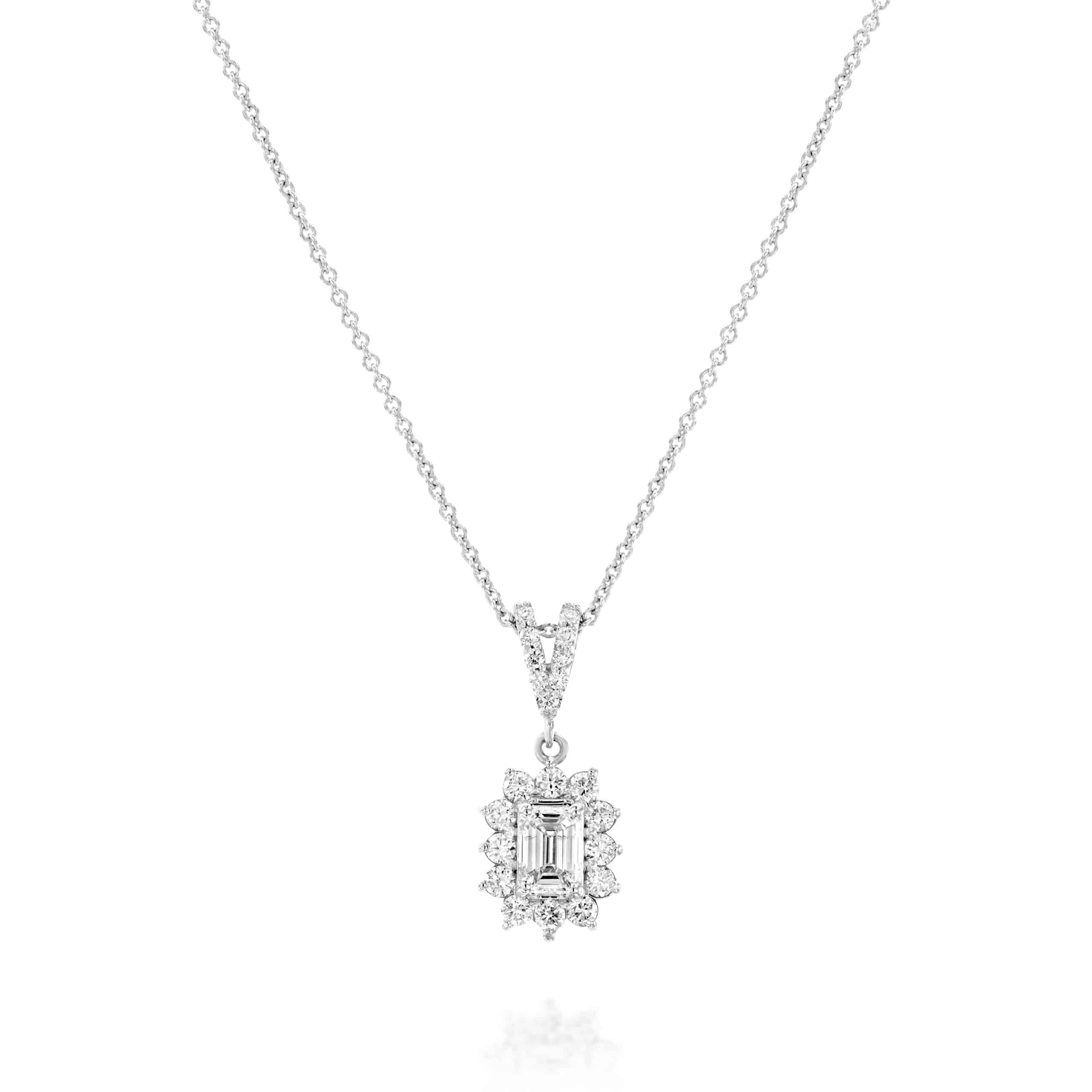 שרשרת יהלום "אמרלד דיאנה" זהב לבן