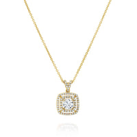 תליון יהלום "דאבל היילו" זהב צהוב