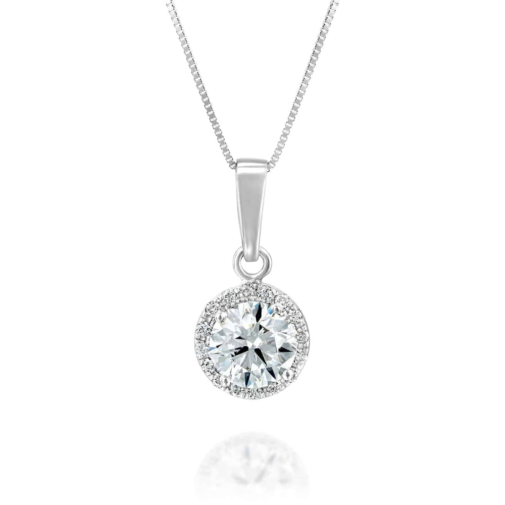 שרשרת יהלום "היילו" זהב לבן