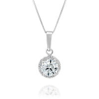 שרשרת יהלום "היילו" זהב לבן